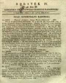 Dziennik Urzędowy Gubernii Radomskiej, 1849, nr 29, dod. IV