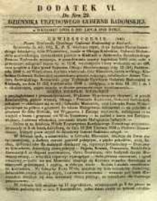 Dziennik Urzędowy Gubernii Radomskiej, 1849, nr 29, dod. VI