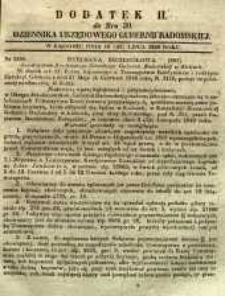 Dziennik Urzędowy Gubernii Radomskiej, 1849, nr 30, dod. II