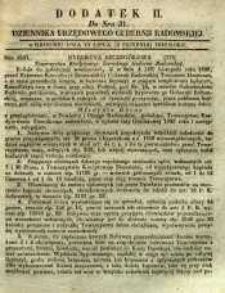 Dziennik Urzędowy Gubernii Radomskiej, 1849, nr 31, dod. II