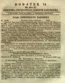 Dziennik Urzędowy Gubernii Radomskiej, 1849, nr 31, dod. VI
