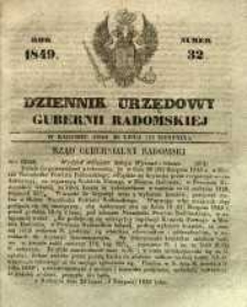 Dziennik Urzędowy Gubernii Radomskiej, 1849, nr 32