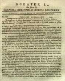 Dziennik Urzędowy Gubernii Radomskiej, 1849, nr 32, dod. I