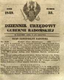 Dziennik Urzędowy Gubernii Radomskiej, 1849, nr 33