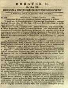Dziennik Urzędowy Gubernii Radomskiej, 1849, nr 34, dod. II