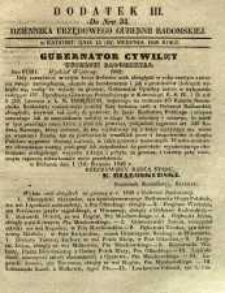 Dziennik Urzędowy Gubernii Radomskiej, 1849, nr 34, dod. III