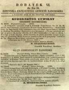Dziennik Urzędowy Gubernii Radomskiej, 1849, nr 34, dod. VI