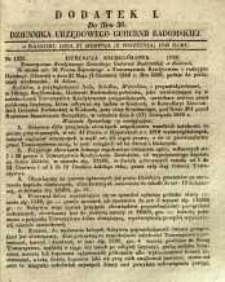 Dziennik Urzędowy Gubernii Radomskiej, 1849, nr 36, dod. I