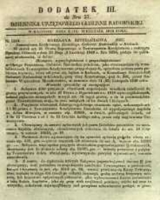 Dziennik Urzędowy Gubernii Radomskiej, 1849, nr 37, dod. III