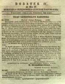 Dziennik Urzędowy Gubernii Radomskiej, 1849, nr 37, dod. IV