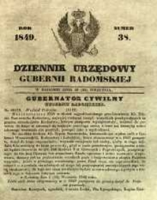 Dziennik Urzędowy Gubernii Radomskiej, 1849, nr 38