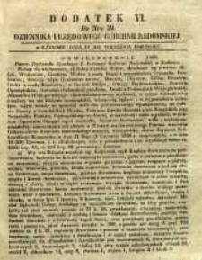 Dziennik Urzędowy Gubernii Radomskiej, 1849, nr 39, dod. VI