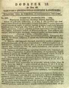 Dziennik Urzędowy Gubernii Radomskiej, 1849, nr 40, dod. III