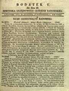 Dziennik Urzędowy Gubernii Radomskiej, 1849, nr 40, dod. V