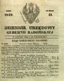 Dziennik Urzędowy Gubernii Radomskiej, 1849, nr 41