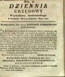 Dziennik Urzędowy Województwa Sandomierskiego, 1822, nr 21