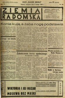 Ziemia Radomska, 1933, R. 6, nr 29