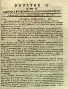 Dziennik Urzędowy Gubernii Radomskiej, 1849, nr 41, dod. III