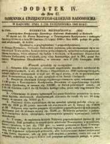 Dziennik Urzędowy Gubernii Radomskiej, 1849, nr 41, dod. IV