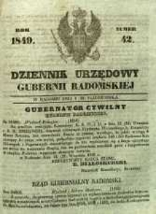 Dziennik Urzędowy Gubernii Radomskiej, 1849, nr 42