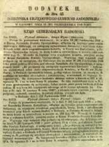 Dziennik Urzędowy Gubernii Radomskiej, 1849, nr 43, dod. II