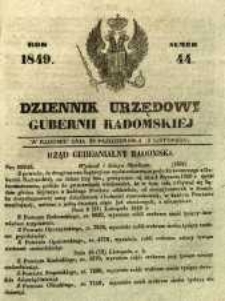 Dziennik Urzędowy Gubernii Radomskiej, 1849, nr 44