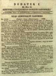 Dziennik Urzędowy Gubernii Radomskiej, 1849, nr 44, dod. I