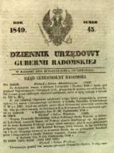 Dziennik Urzędowy Gubernii Radomskiej, 1849, nr 45
