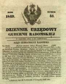 Dziennik Urzędowy Gubernii Radomskiej, 1849, nr 46