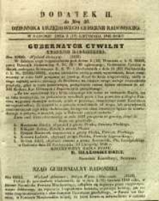 Dziennik Urzędowy Gubernii Radomskiej, 1849, nr 46, dod. II