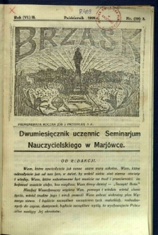 Brzask: Dwumiesięcznik uczennic Seminarium Nauczycielskiego w Mari&oacute;wce, 1928, R. (6) 2, nr (19) 3