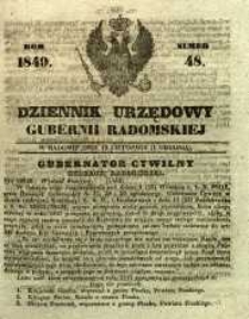 Dziennik Urzędowy Gubernii Radomskiej, 1849, nr 48