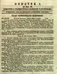 Dziennik Urzędowy Gubernii Radomskiej, 1849, nr 49, dod. I