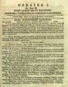 Dziennik Urzędowy Gubernii Radomskiej, 1849, nr 50, dod. I