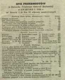 Spis Przedmiotów w Dzienniku Urzędowym Gubernii Radomskiej w kwartale I 1850 r. od numeru 1 do nr 13 włącznie zamieszczonych