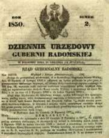 Dziennik Urzędowy Gubernii Radomskiej, 1850, nr 2