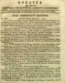 Dziennik Urzędowy Gubernii Radomskiej, 1850, nr 2, dod.