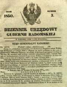 Dziennik Urzędowy Gubernii Radomskiej, 1850, nr 3
