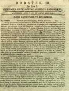 Dziennik Urzędowy Gubernii Radomskiej, 1850, nr 3, dod. III