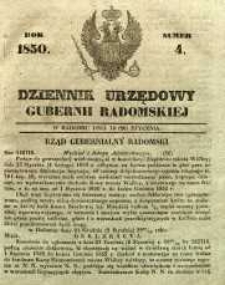 Dziennik Urzędowy Gubernii Radomskiej, 1850, nr 4