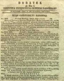 Dziennik Urzędowy Gubernii Radomskiej, 1850, nr 4, dod.