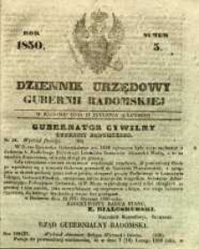 Dziennik Urzędowy Gubernii Radomskiej, 1850, nr 5