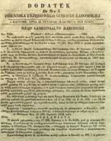 Dziennik Urzędowy Gubernii Radomskiej, 1850, nr 5, dod.