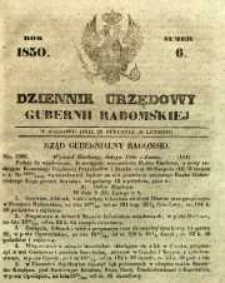 Dziennik Urzędowy Gubernii Radomskiej, 1850, nr 6