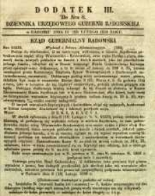 Dziennik Urzędowy Gubernii Radomskiej, 1850, nr 8, dod. III