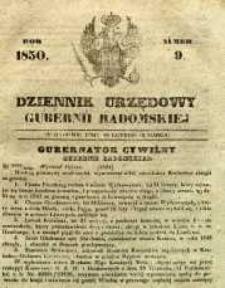 Dziennik Urzędowy Gubernii Radomskiej, 1850, nr 9