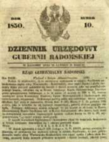 Dziennik Urzędowy Gubernii Radomskiej, 1850, nr 10