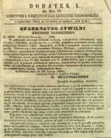 Dziennik Urzędowy Gubernii Radomskiej, 1850, nr 10, dod. I