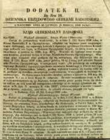 Dziennik Urzędowy Gubernii Radomskiej, 1850, nr 10, dod. II