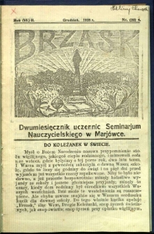 Brzask: Dwumiesięcznik uczennic Seminarium Nauczycielskiego w Mari&oacute;wce, 1928, R. (6) 2, nr (20) 4